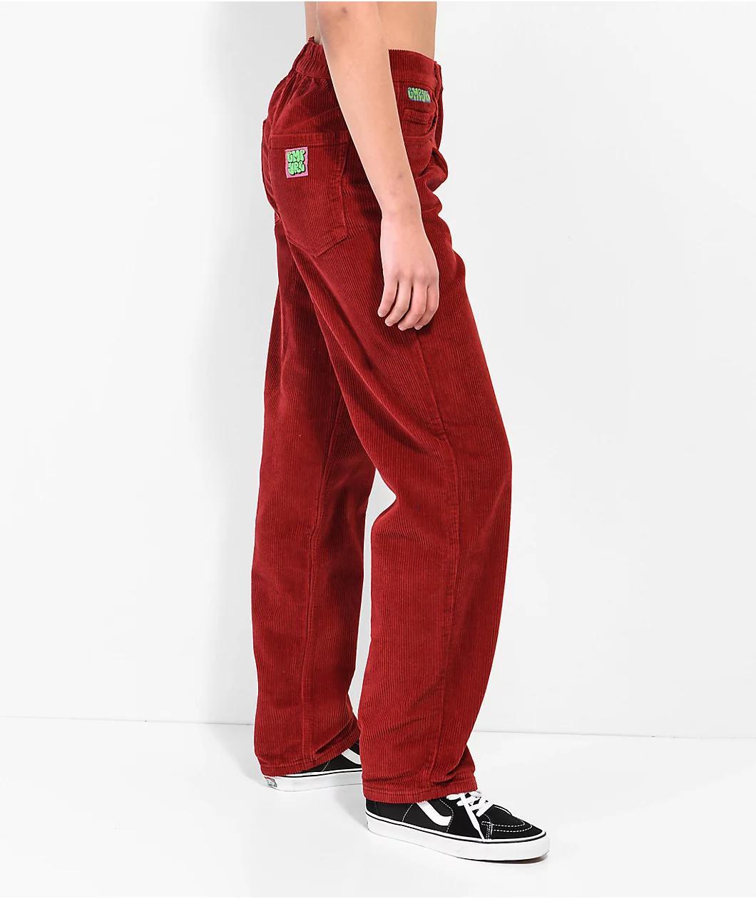 Empyre Tori Pleated Wine Corduroy Skate Pants Product Image