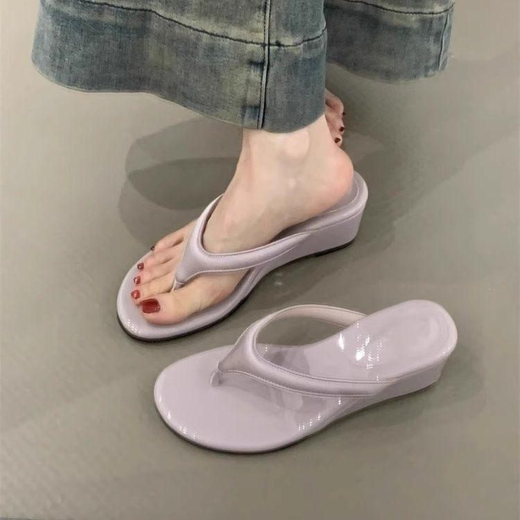 Platform Wedge Thong Sandals Product Image