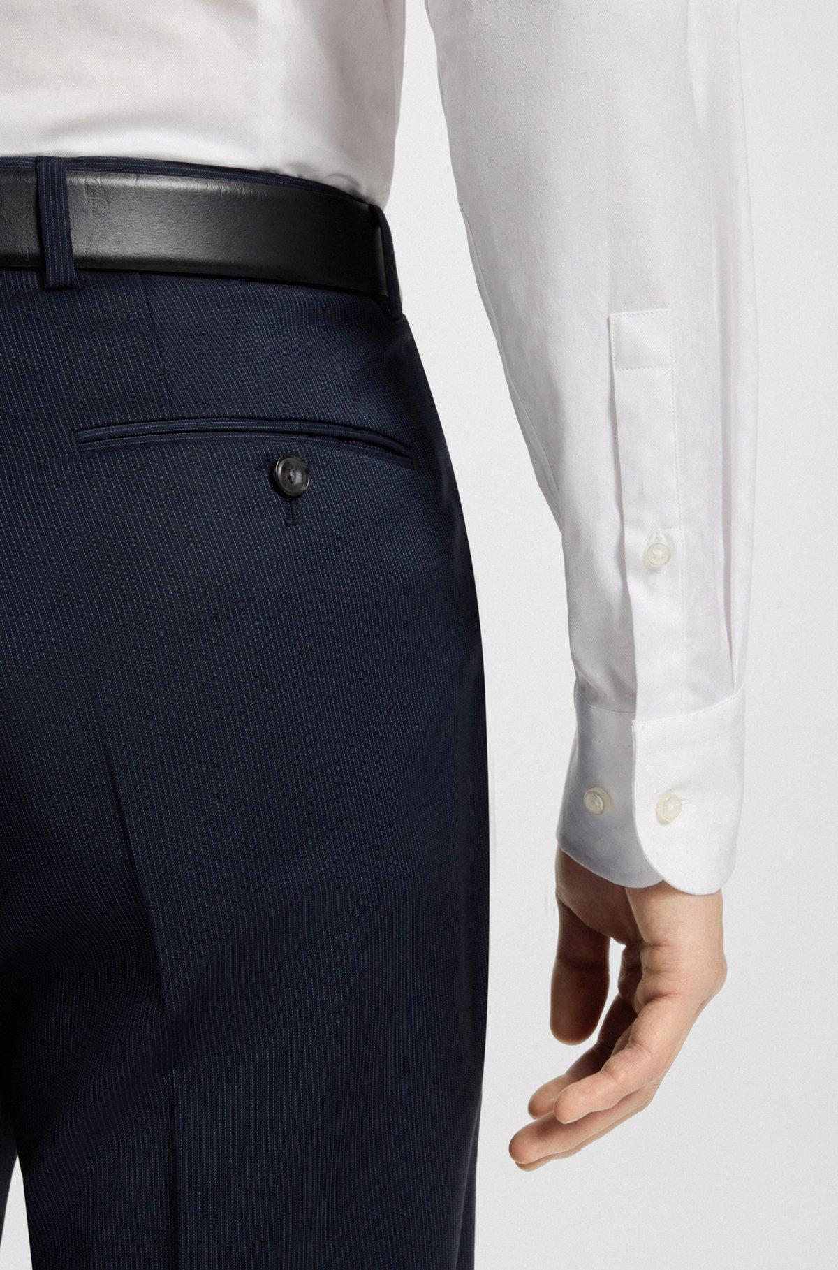 Slim-fit shirt in Italian cotton with jacquard monograms Product Image