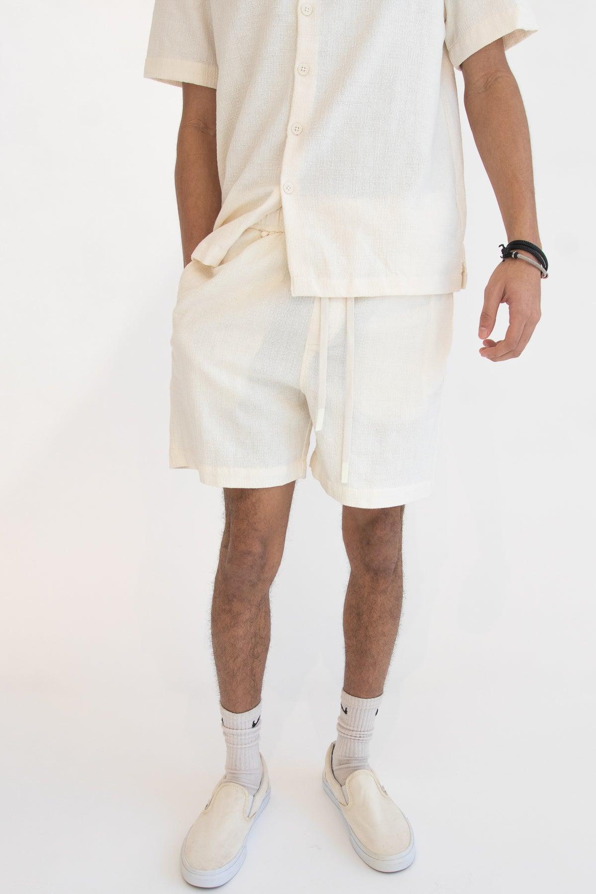 Alabaster Textured Shorts Product Image