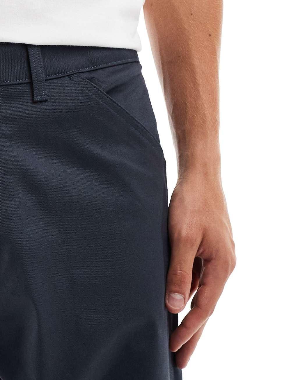 Jack & Jones loose fit workwear chino pants in blue Product Image