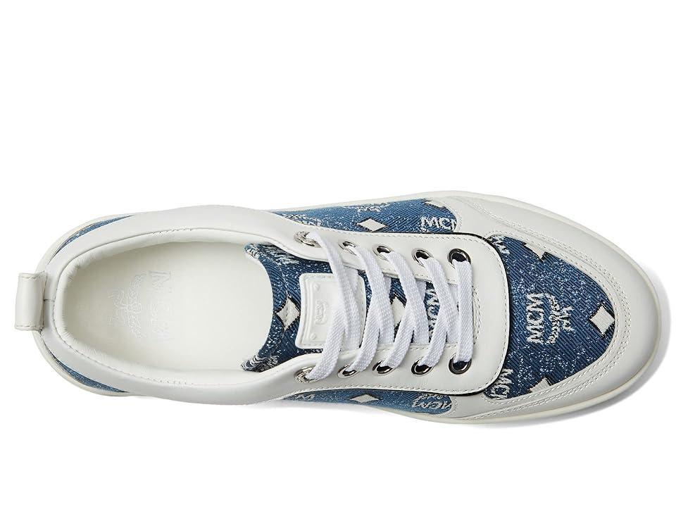 MCM Skyward Vintage Monogram Low Top Sneakers (Denim) Women's Shoes Product Image