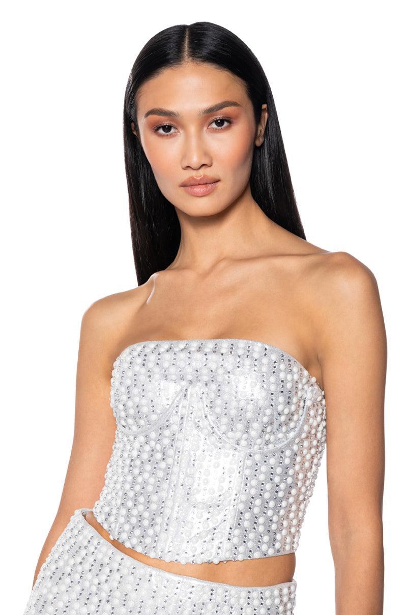 CELEBRATE ME EMBELLISHED TUBE TOP Product Image