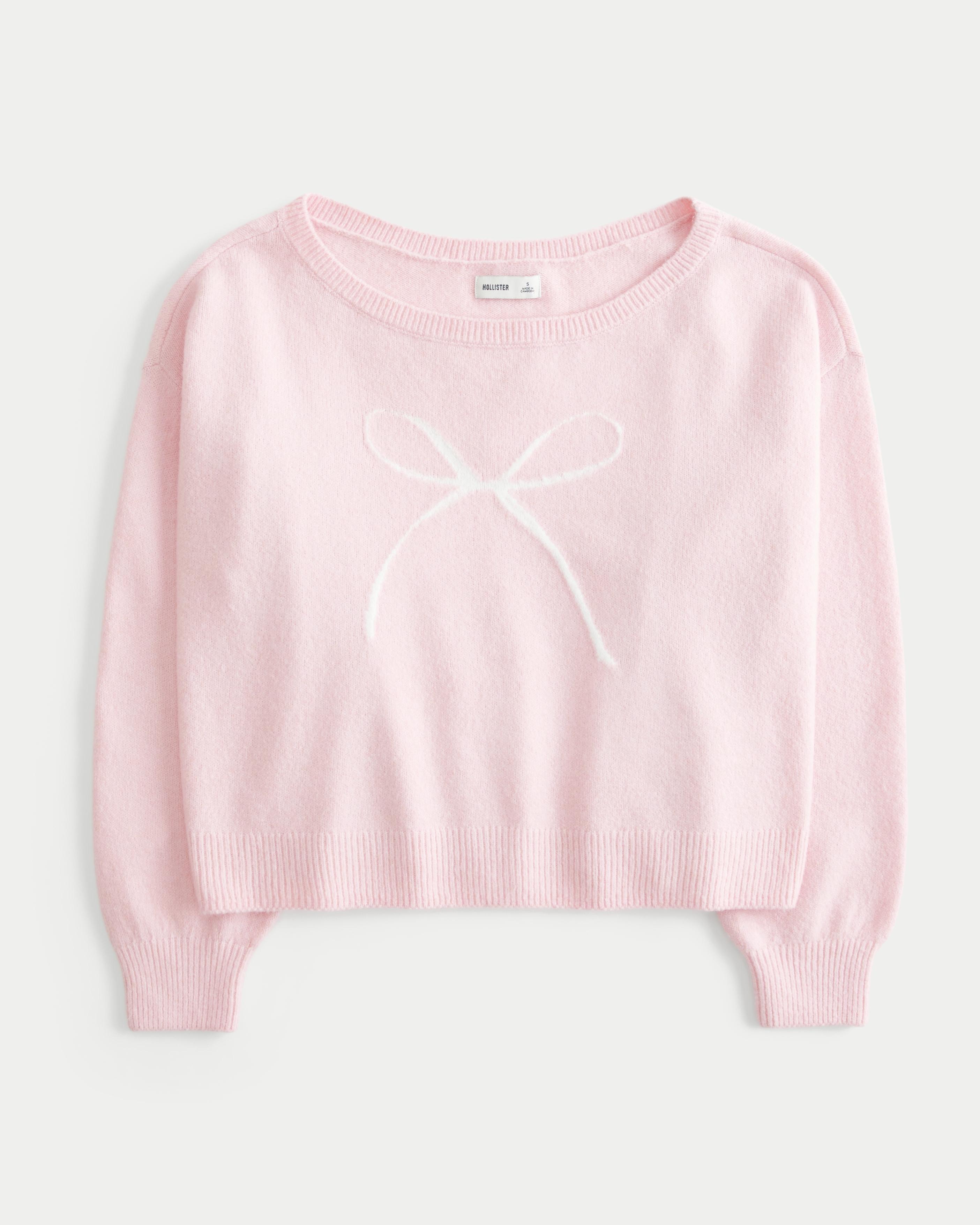 Hollister Comfy Cloud Easy Off-the-Shoulder Puppy Graphic Sweater Product Image