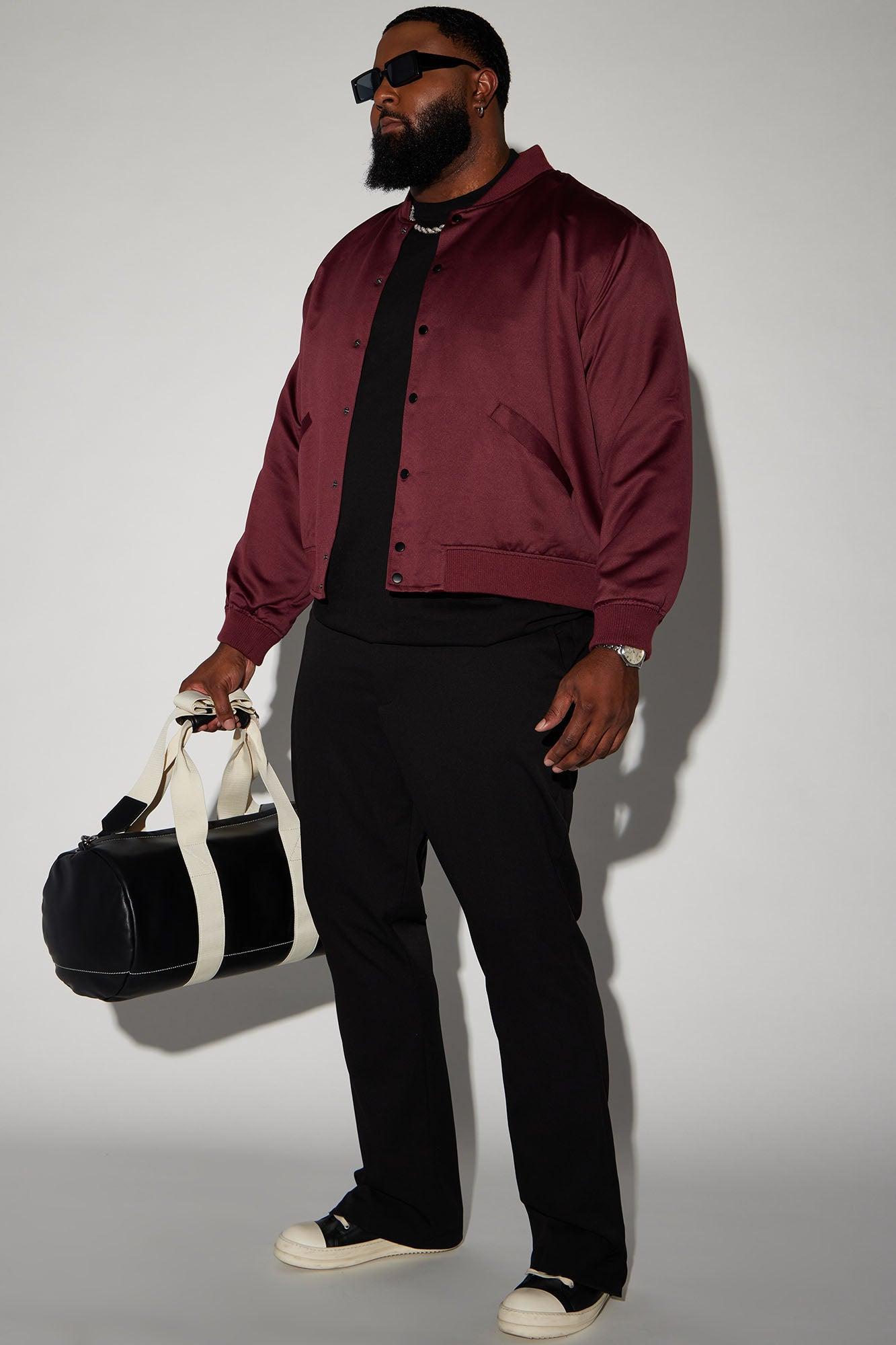 Ashton Essential Bomber Jacket - Burgundy Product Image