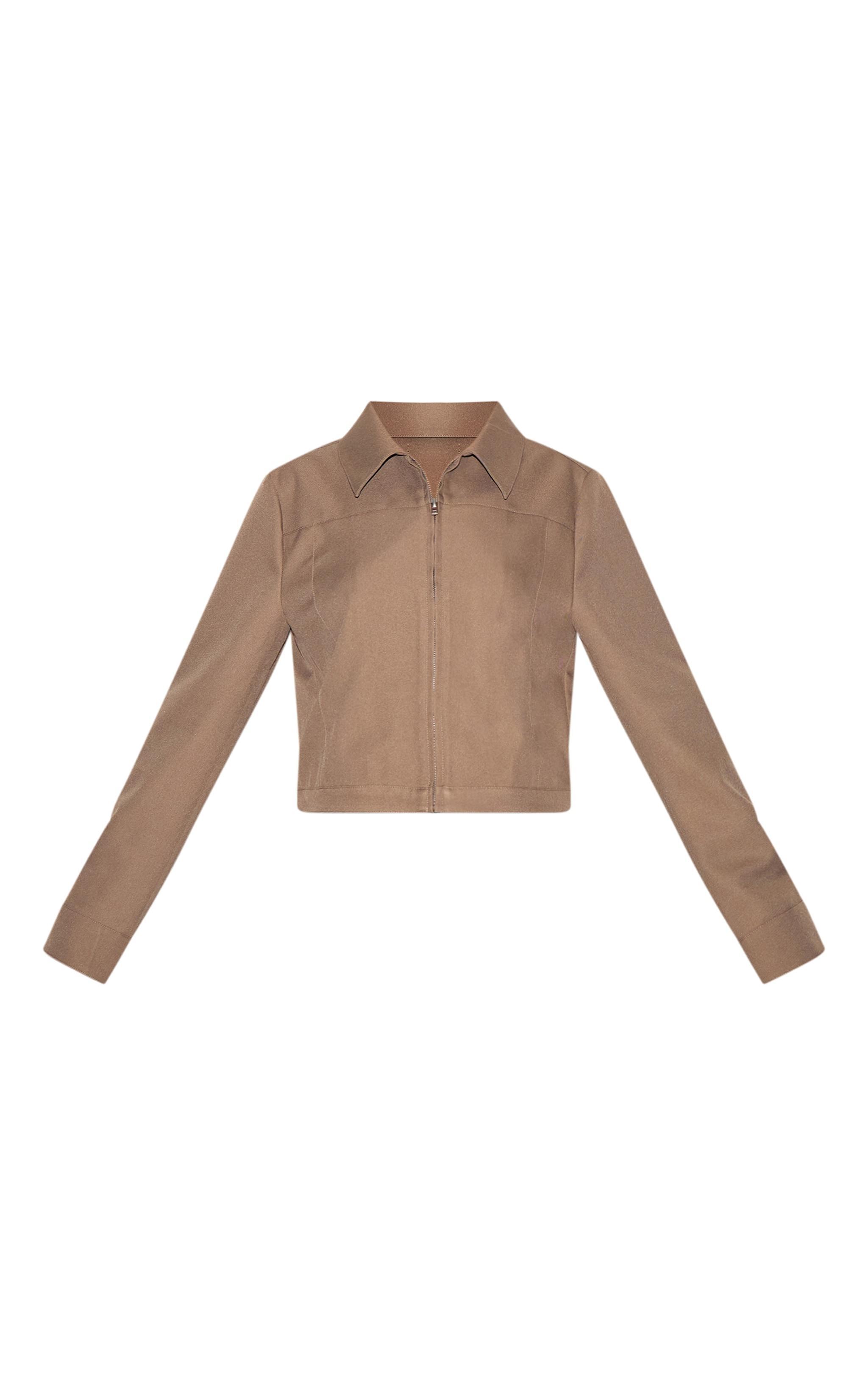 Mocha Woven Boxy Jacket Product Image