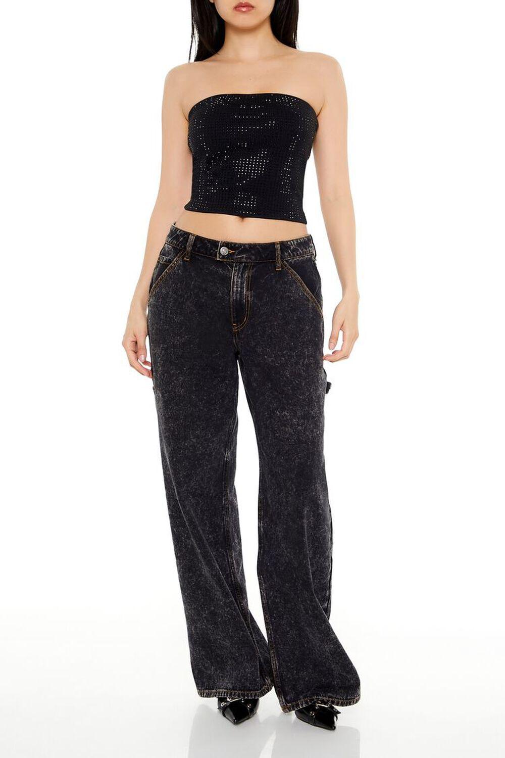 Rhinestone Tube Crop Top | Forever 21 Product Image