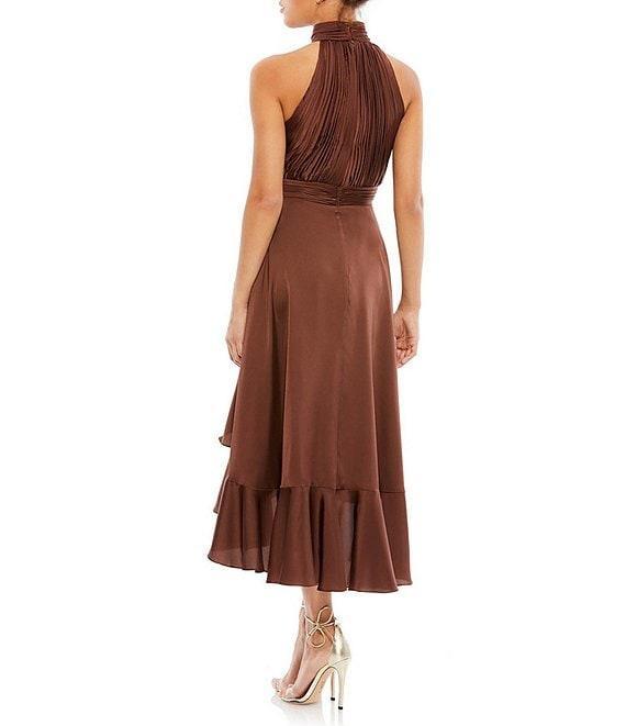 Mac Duggal Halter Mock Neck Sleeveless Ruffle High-Low A Product Image