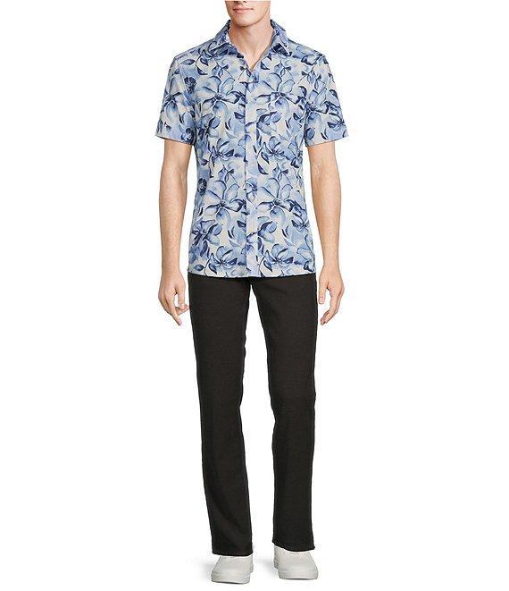 Rowm Rec + Relax Short Sleeve Performance Watercolor Print Shirt Product Image