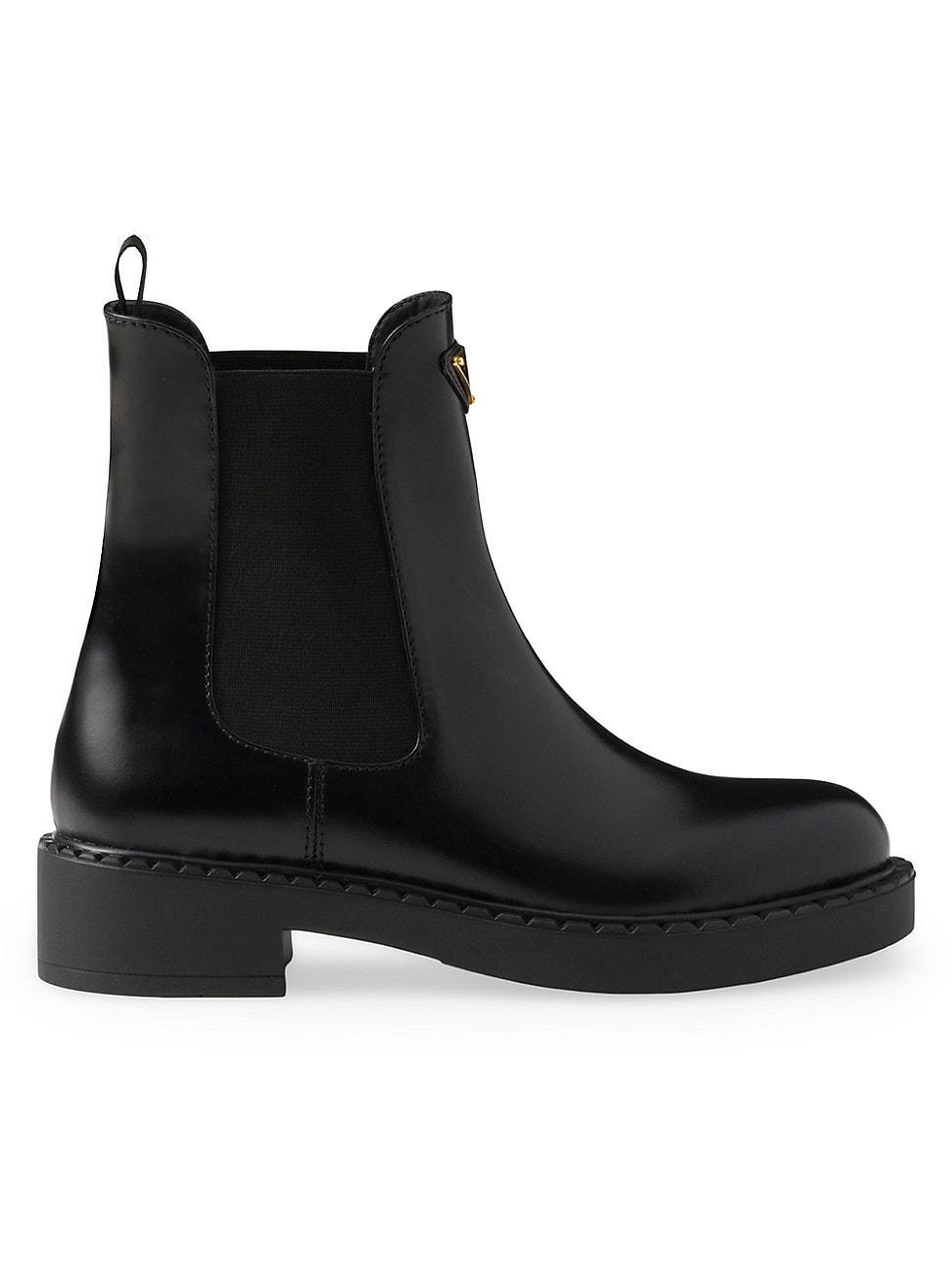 Prada Womens Brushed Leather Chelsea Boots Product Image