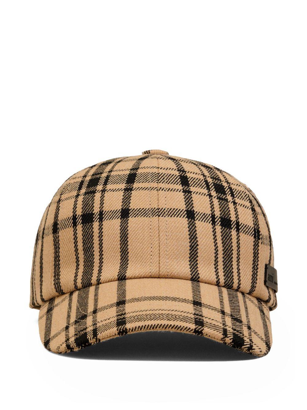 checked wool baseball cap Product Image