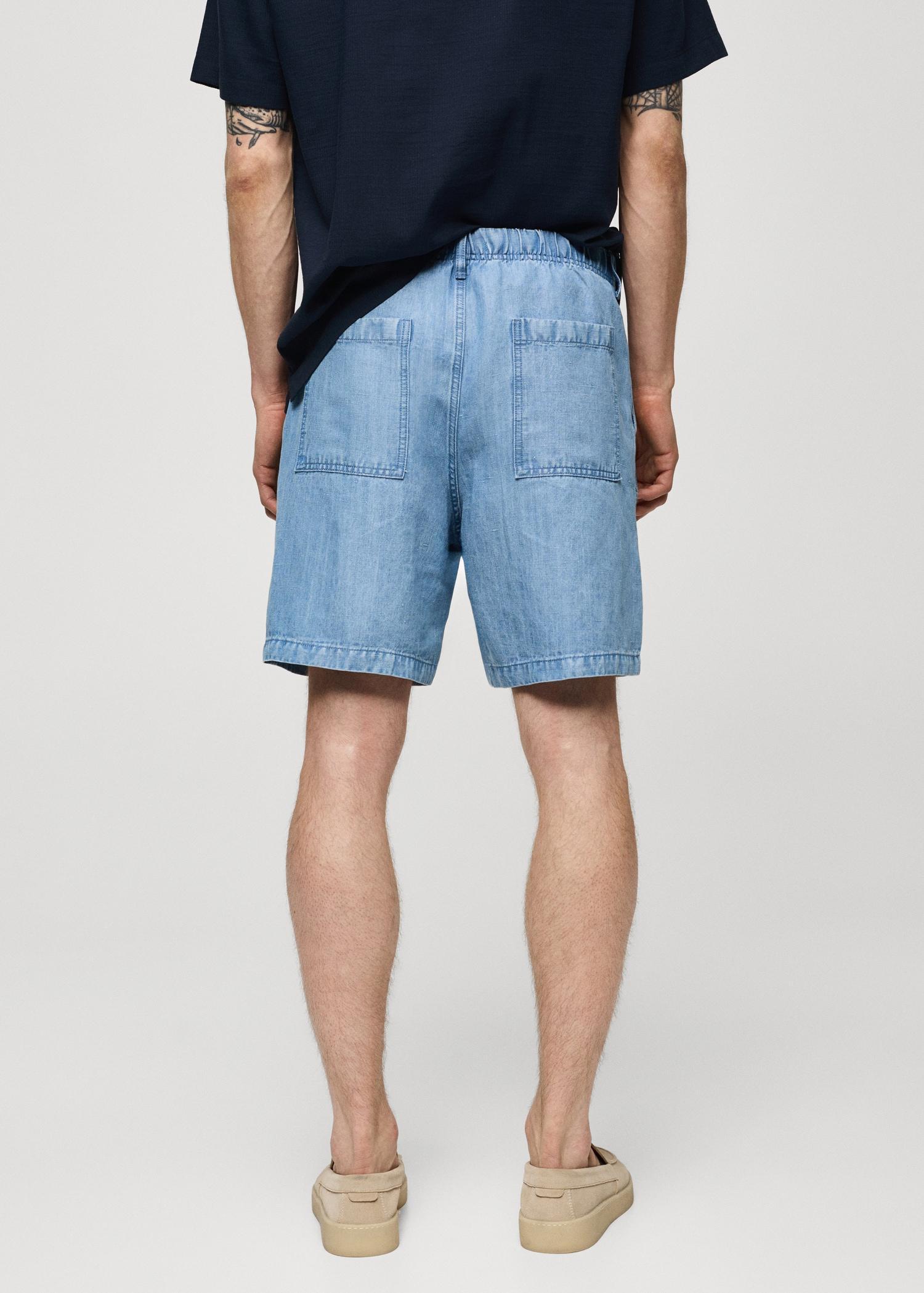 Hemp and lyocell-blend pleated bermuda shorts - Men | MANGO USA Product Image