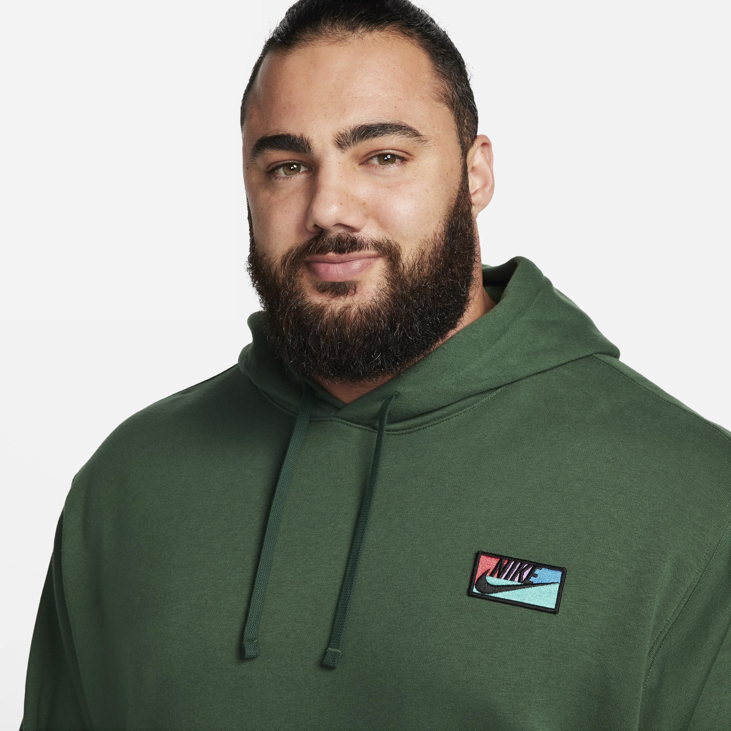 Nike Club logo hoodie in dark green Product Image