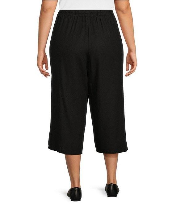 Allison Daley Plus Size Linen Blend Pull-On Capri Pants Product Image