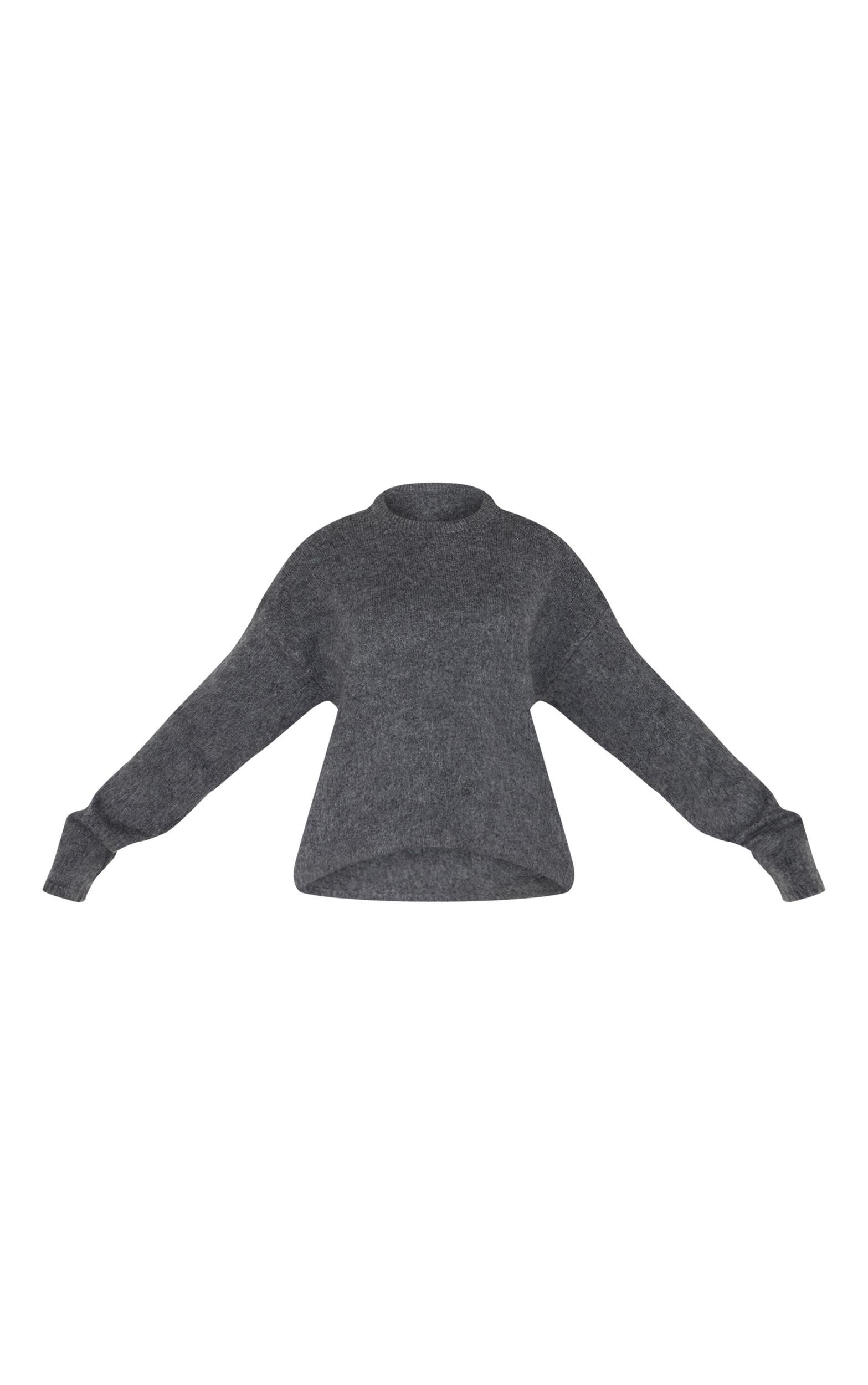 Grey Marl Soft Knit Oversized Sweater Product Image