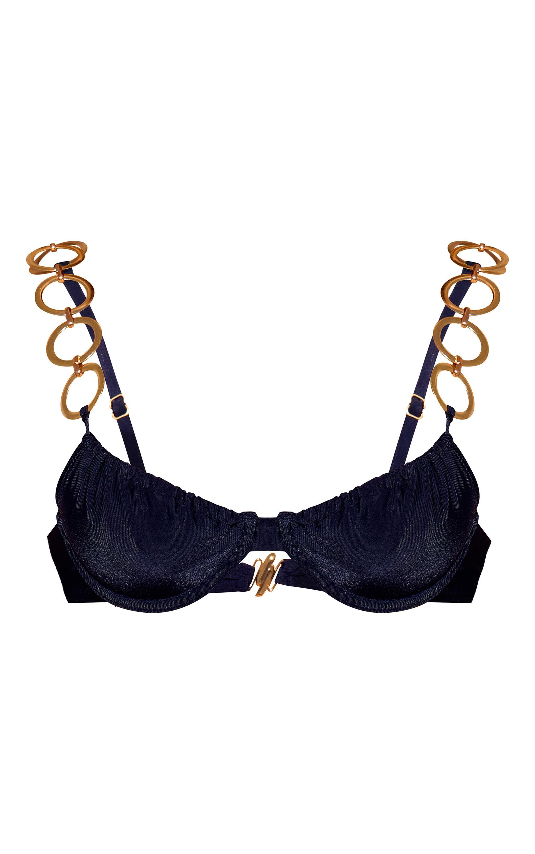 Black O Ring Strap Underwired Bikini Top Product Image