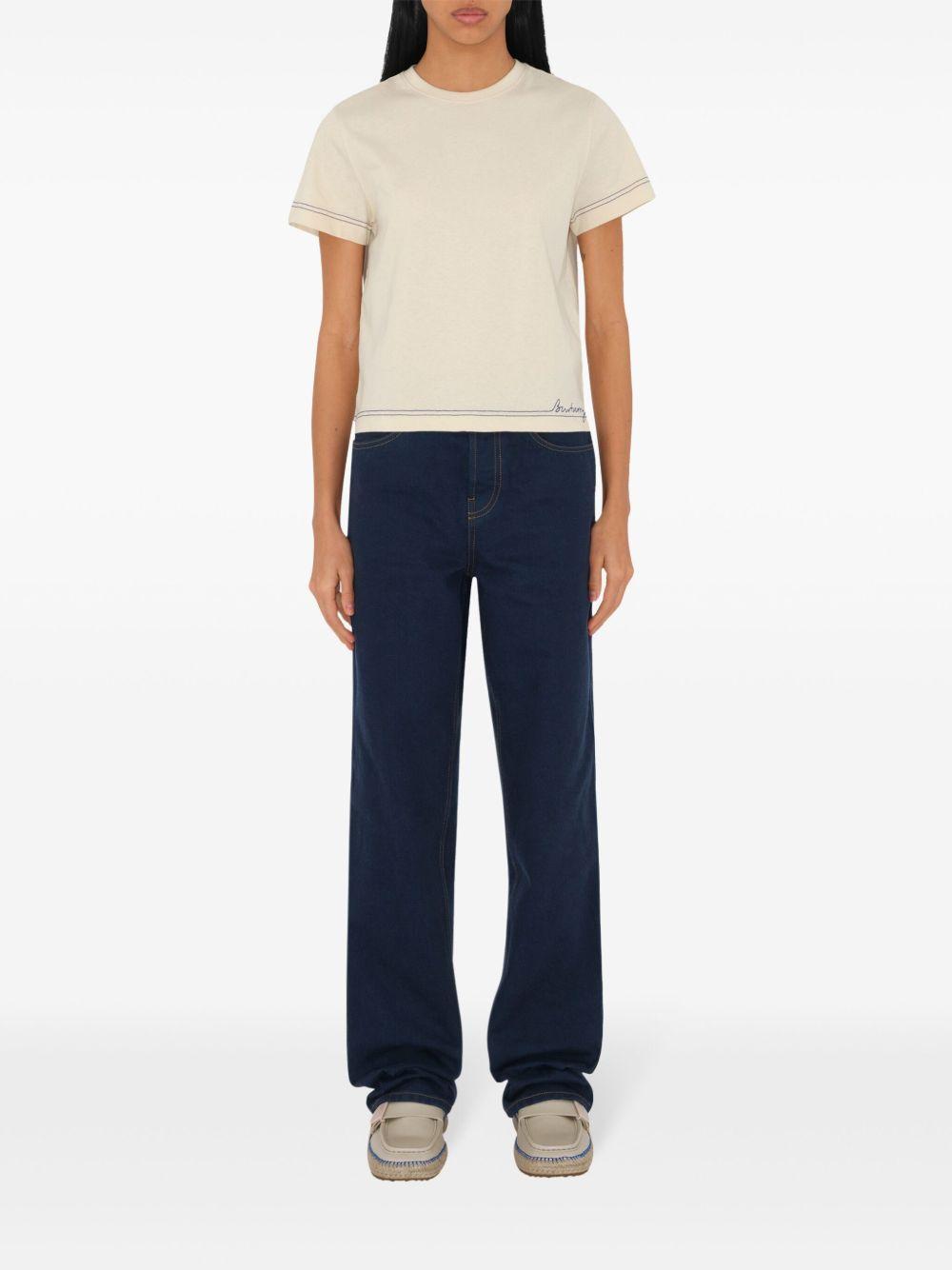 logo-embroidered cotton T-shirt  Product Image