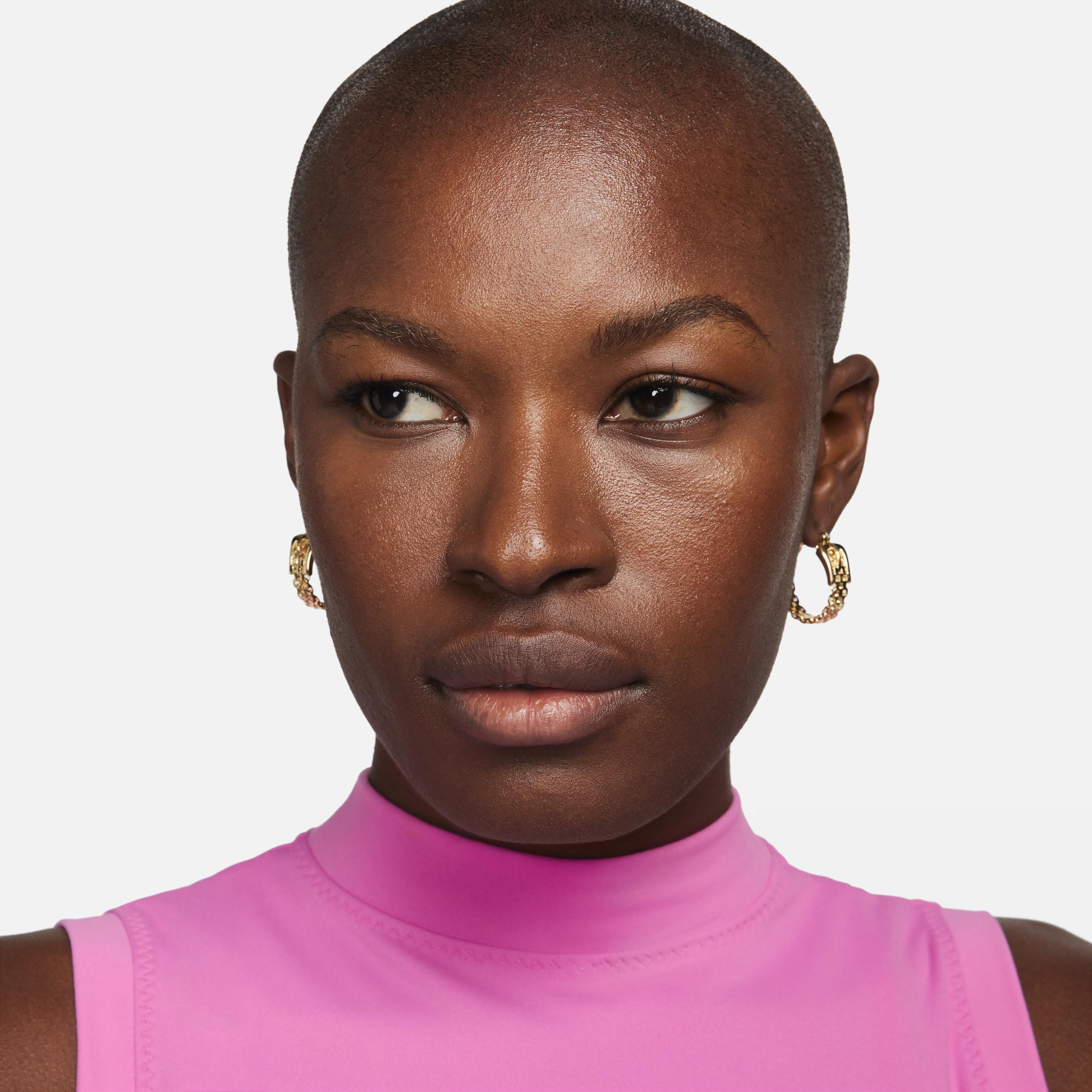 Nike Women's One Fitted Dri-FIT Mock-Neck Cropped Tank Top Product Image