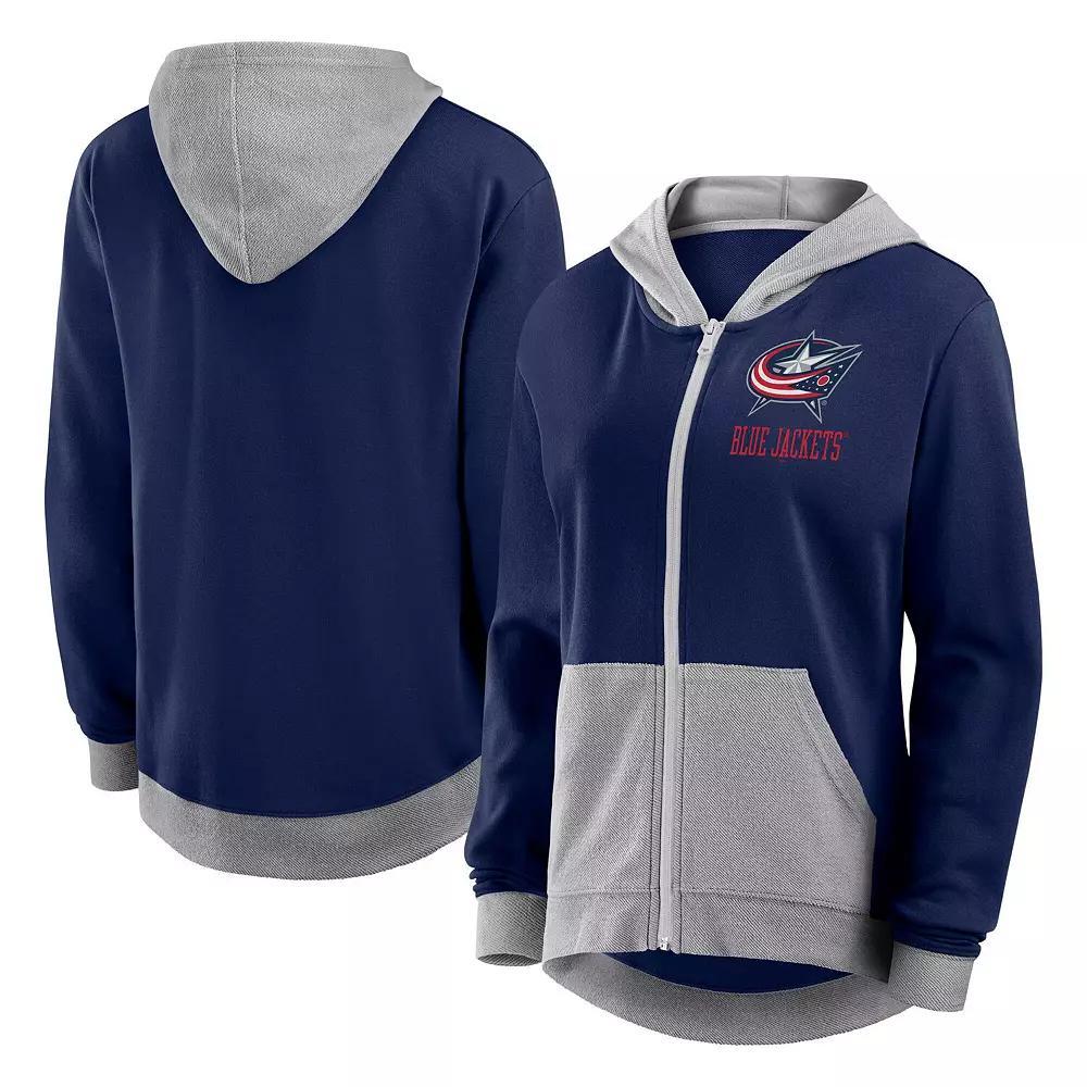 Women's  Navy Chicago Bears Hit It French Terry Full-Zip Hoodie, Size: Small, Blue Product Image