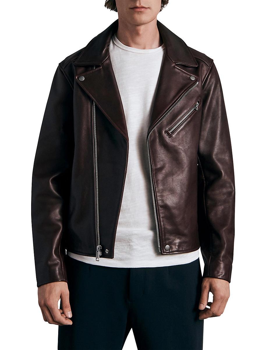 Mens Buzz Leather Moto Jacket Product Image