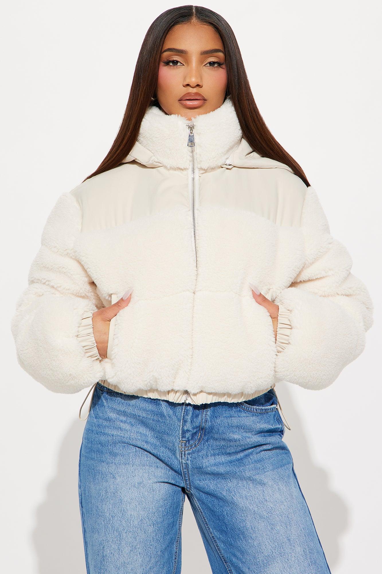 Up North Sherpa Puffer Jacket - Cream Product Image