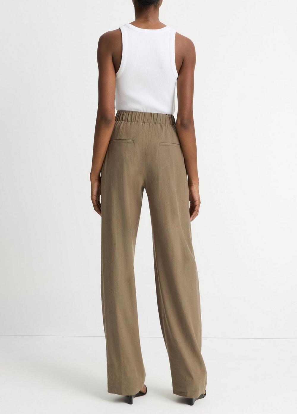 Linen-Blend High-Rise Pull-On Pant Product Image