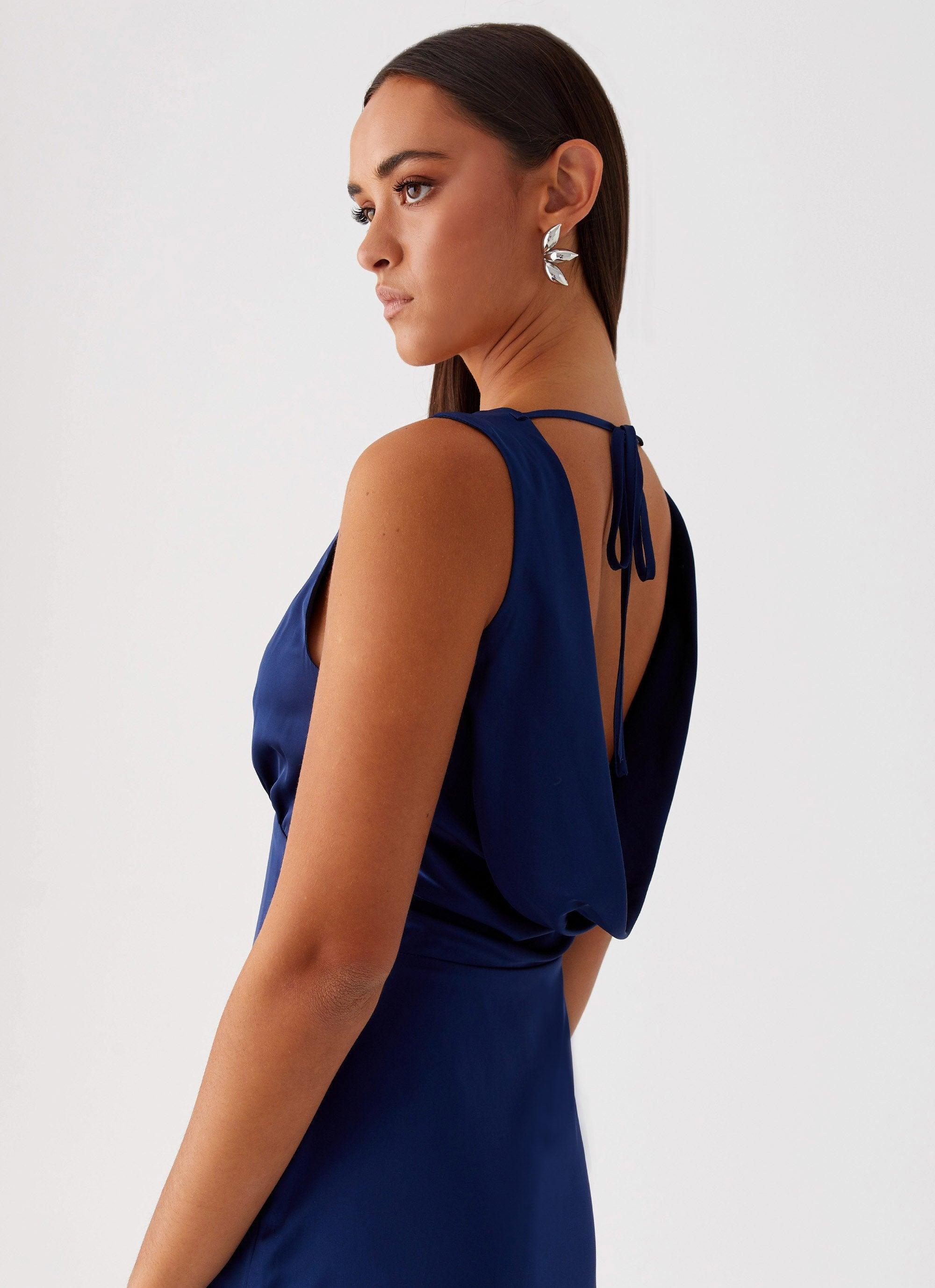 Winnie Cowl Back Maxi Dress - Navy Product Image