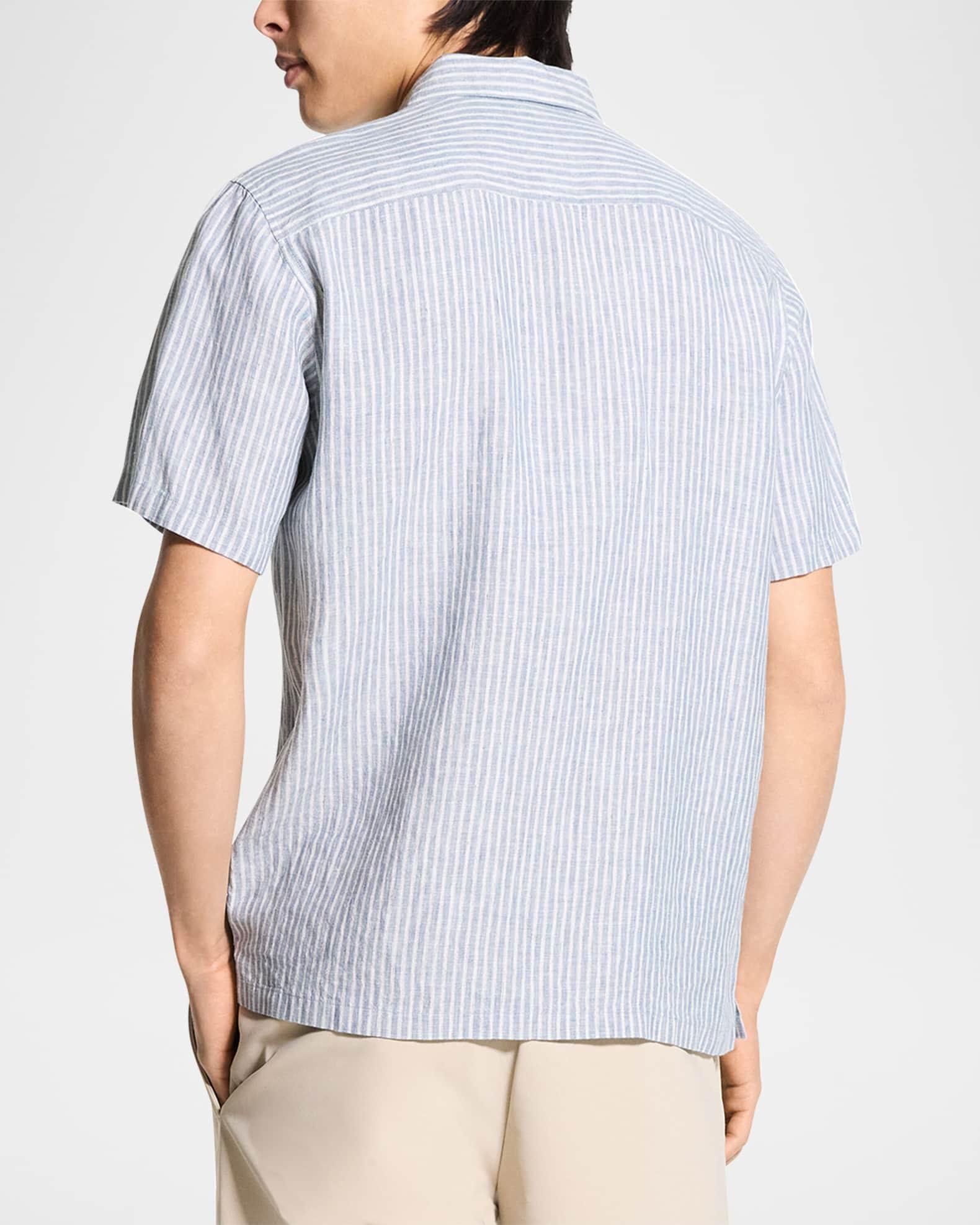 Men's Irving Linen Summer Stripe Short-Sleeve Shirt Product Image
