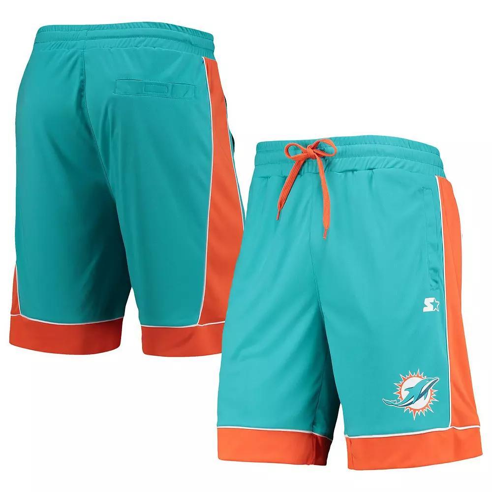 Men's Starter Aqua/Orange Miami Dolphins Fan Favorite Fashion Shorts, Size: XL, Turquoise A Product Image