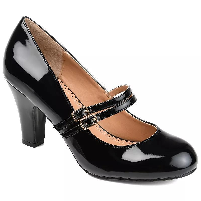 Journee Windy Women's Mary Jane High Heels, Size: 11 Wide, Black Patent Product Image