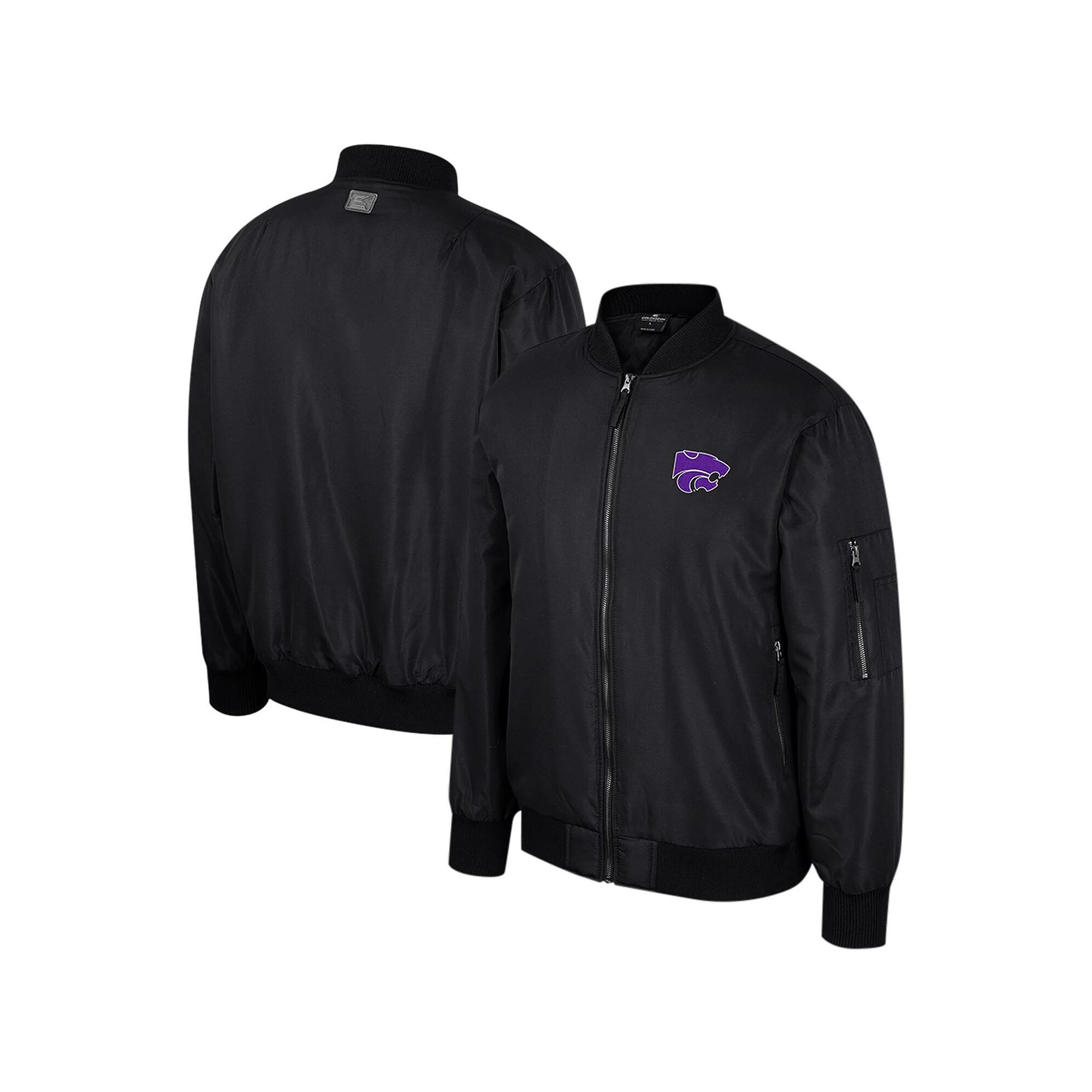 Men's Colosseum Black Mississippi State Bulldogs Full-Zip Bomber Jacket,  Product Image