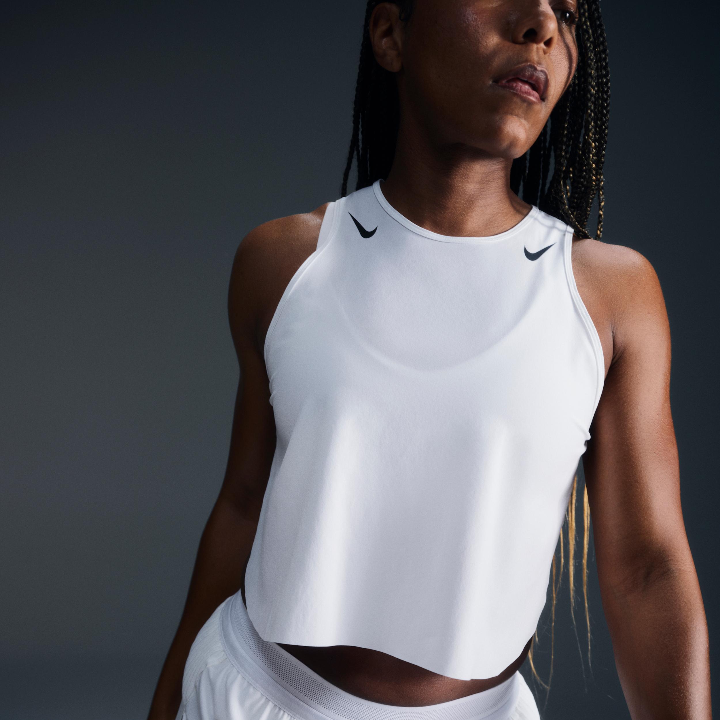 Nike Womens AeroSwift Dri-FIT ADV Cropped Running Tank Top | FN2713-100 Product Image