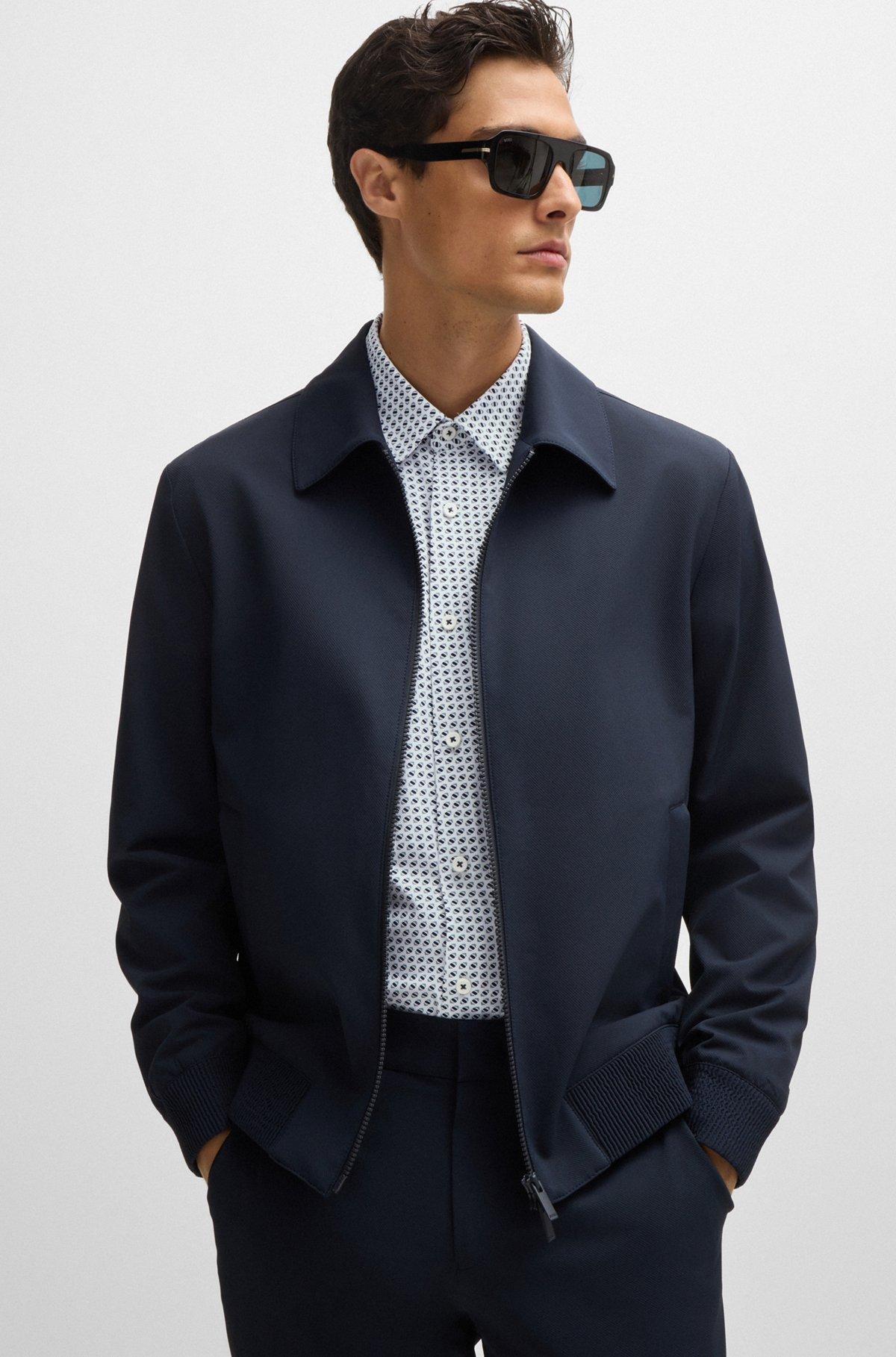 Slim-fit shirt in printed performance-stretch fabric Product Image