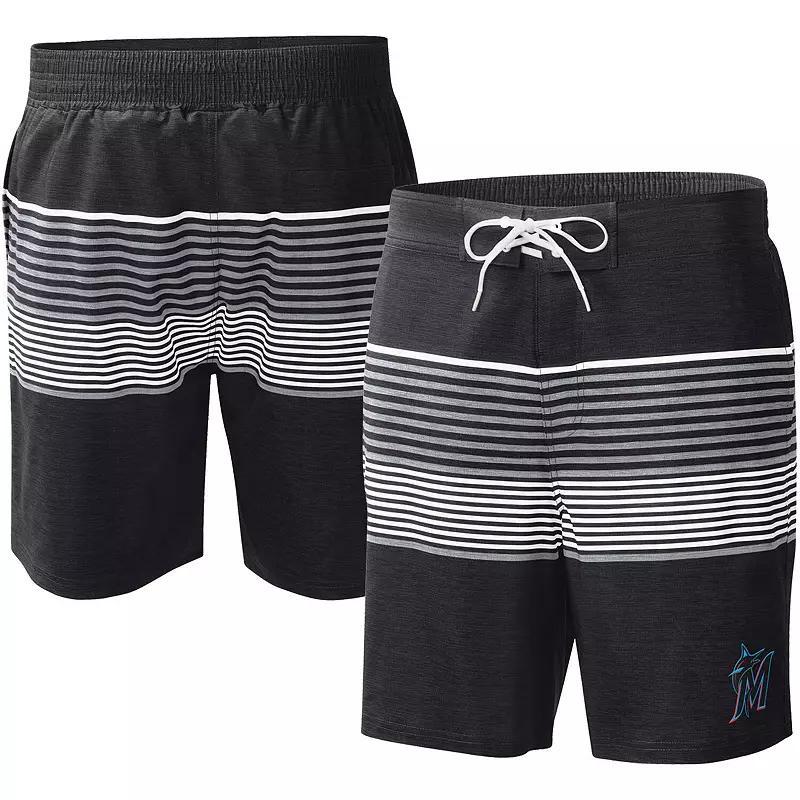Men's G-III Sports by Carl Banks Black Miami Marlins Coastline Volley Swim Shorts,  Product Image