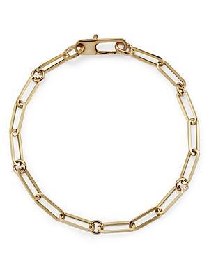 Womens 18K Yellow Gold Polished & Fluted Paper Clip Chain Bracelet Product Image