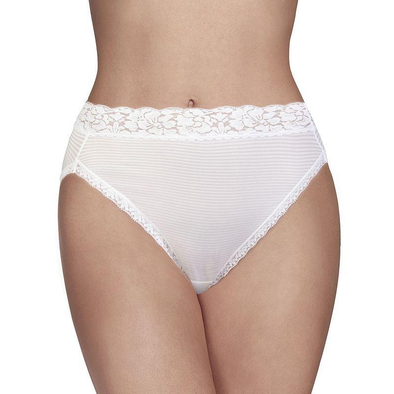 Women's Vanity Fair Lingerie® Flattering Lace Hi-Cut Panty 13280, Size: 6, Sheer Quartz Product Image