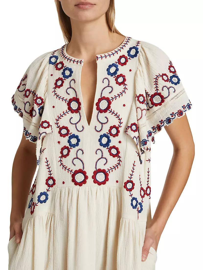 Soren Cotton Floral-Embroidered Minidress Product Image