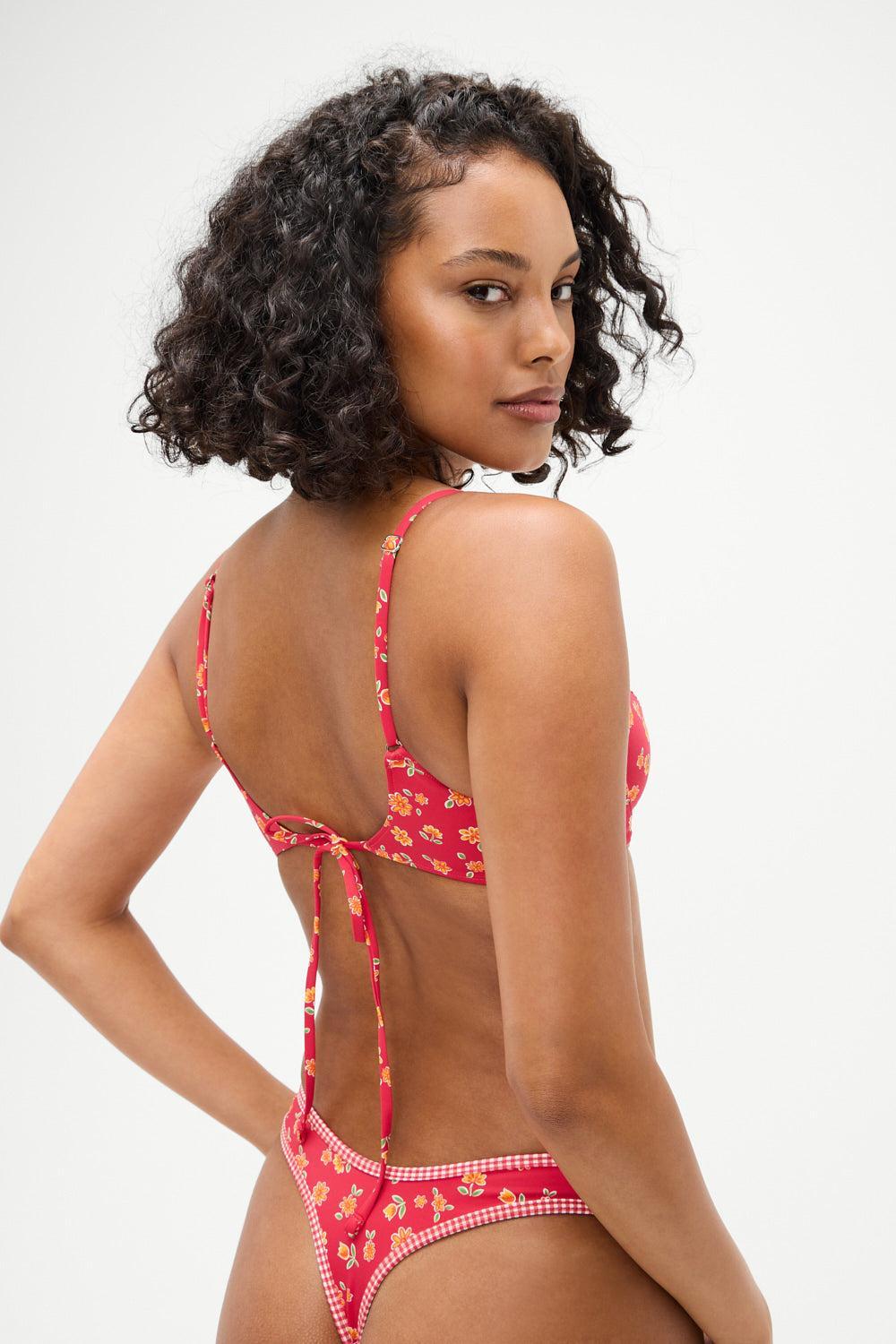 Autumn Floral Underwire Bikini Top - Summer Flower Product Image