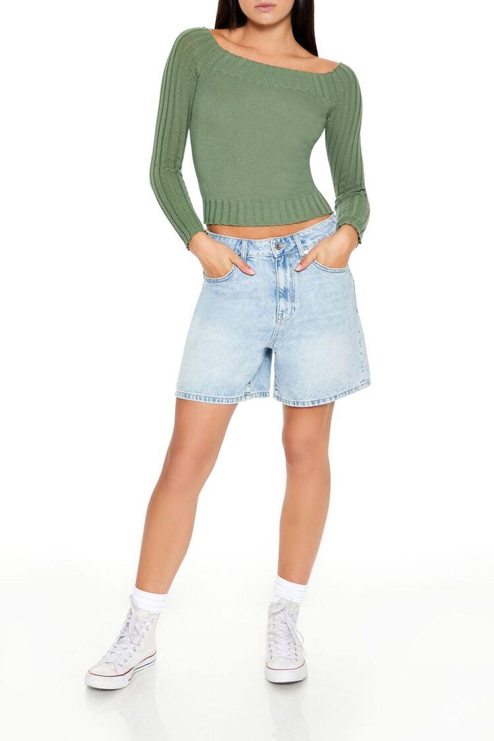 Cropped Mixed Rib-Knit Sweater | Forever 21 Product Image