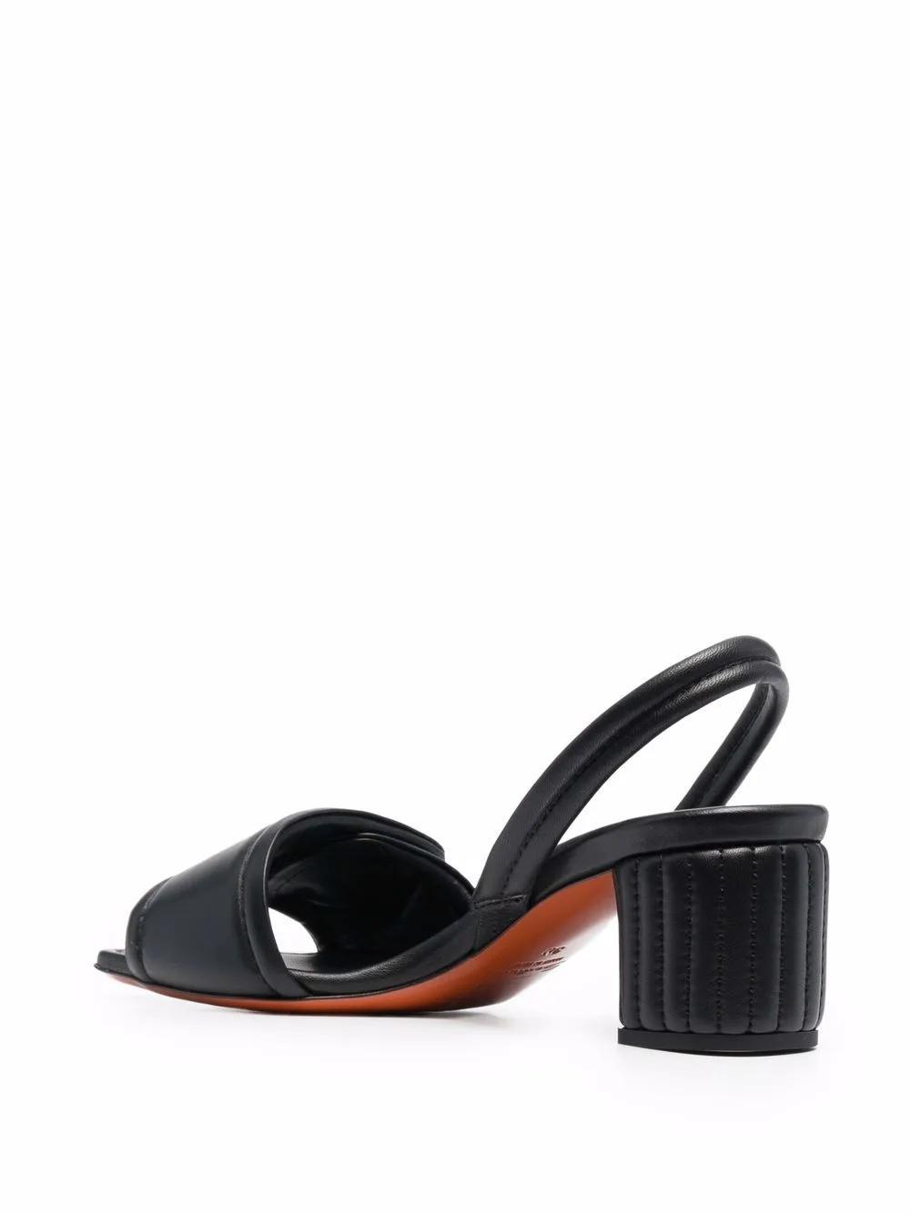 SANTONI Leather Slingback Sandals In Schwarz Product Image