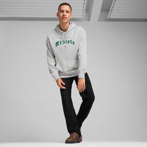 PUMA GRAPHICS "Athlete" Hoodie Men in Light Grey Heather Product Image