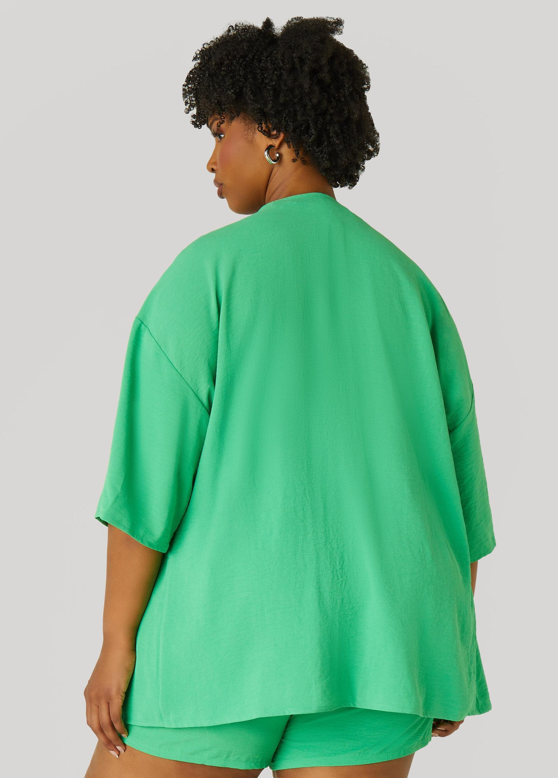 Plus Size Textured Open Front Jacket Ashley Stewart Product Image