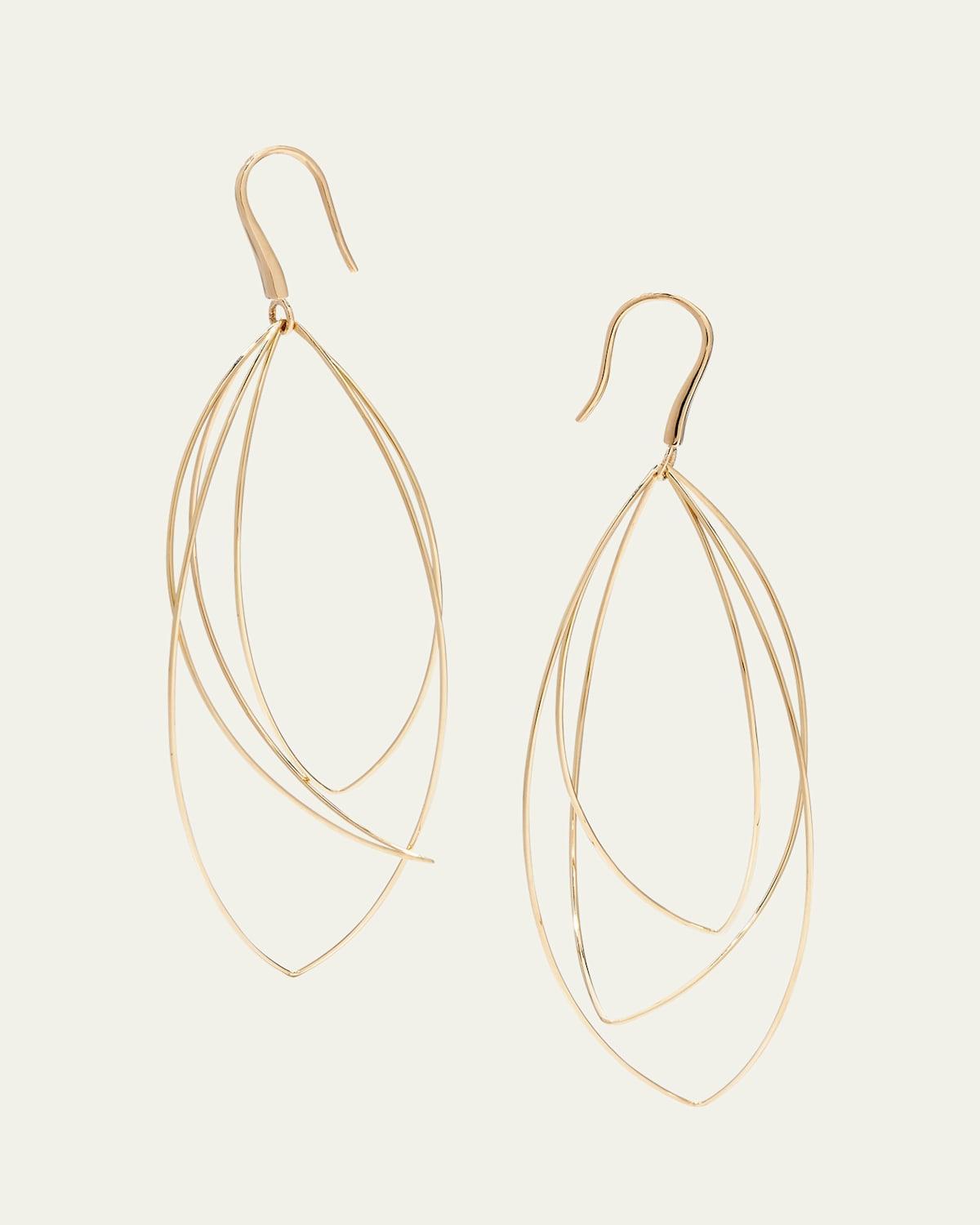 Multi-Curved Wire Marquis Hoop Earrings Product Image