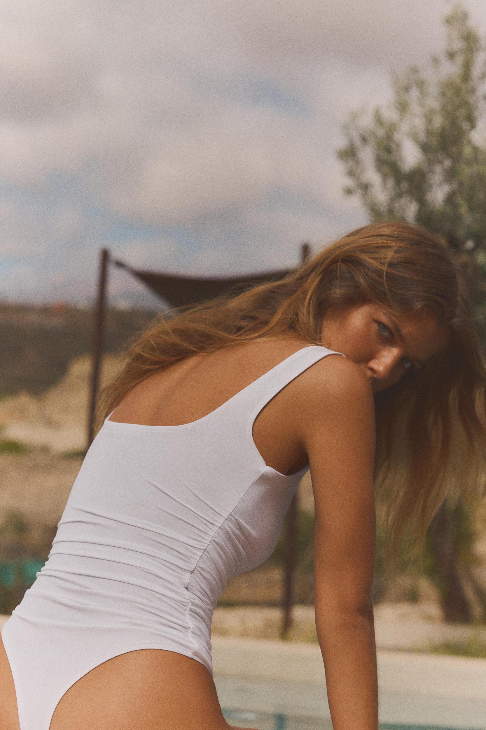 RUCHED POLYAMIDE BODYSUIT Product Image