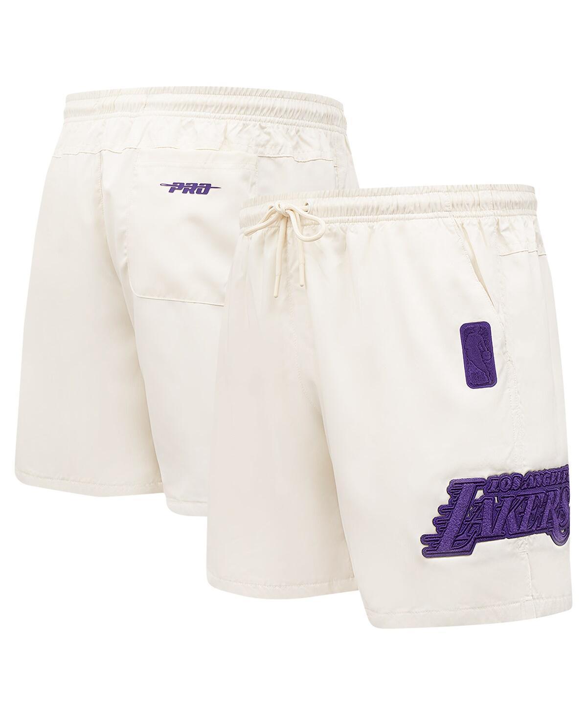 Pro Standard Mens Cream Los Angeles Lakers Triple Tonal Woven Shorts Product Image