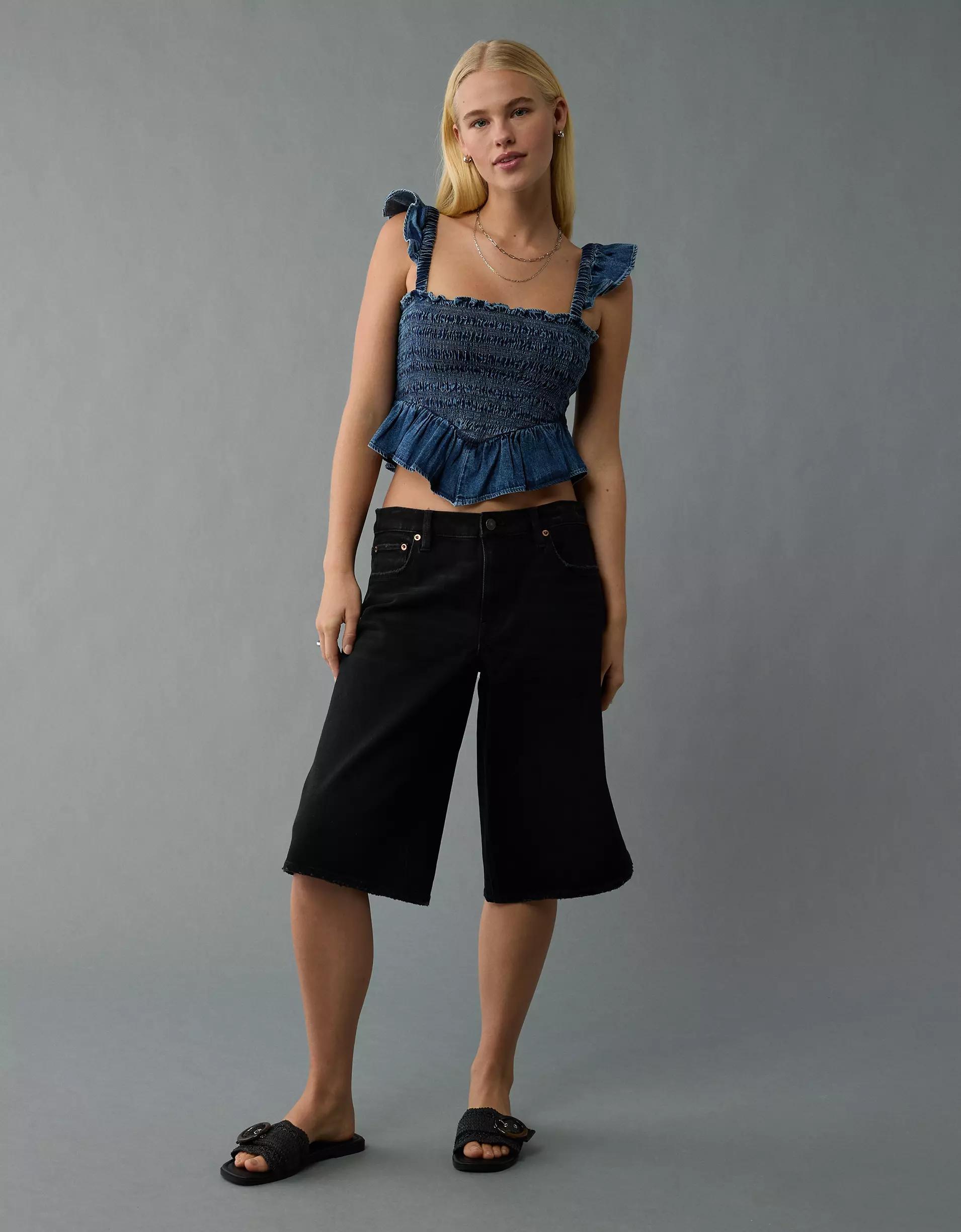 AE Bella Smocked Crop Top Product Image