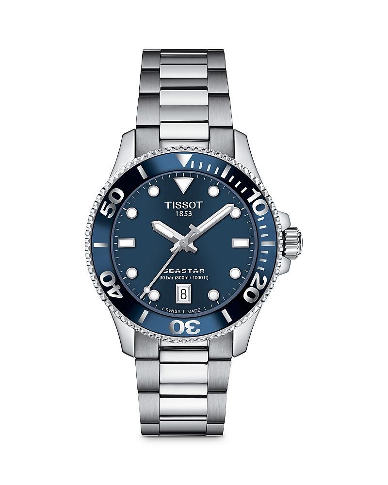 Tissot Unisex Seastar 1000 Quartz Analog Stainless Steel Silver Bracelet Watch Product Image