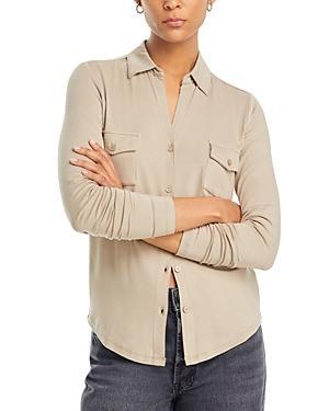 Soft Touch Button-Down Shirt with Pockets Product Image