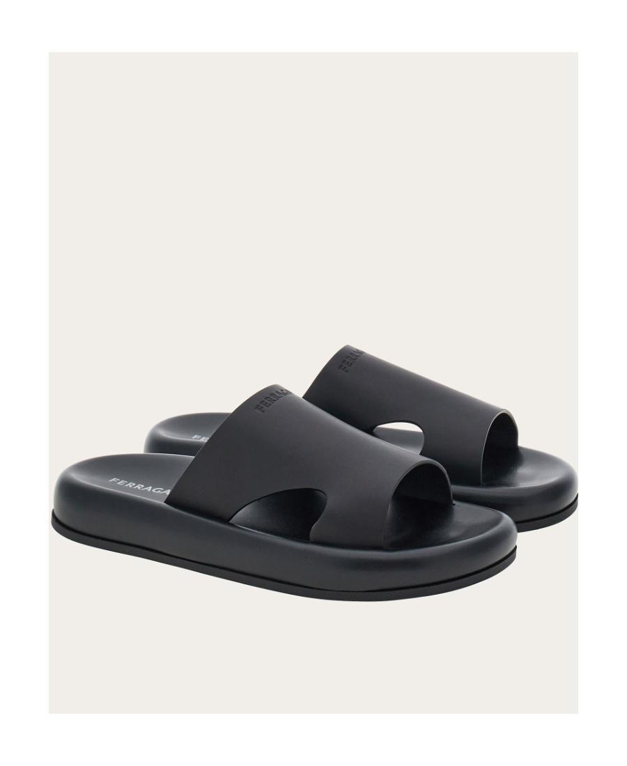 FERRAGAMO Round-headed Slippers In Black Product Image