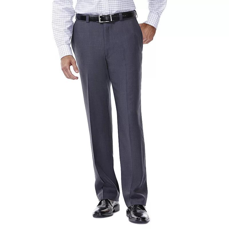 Mens Haggar eCLo Stria Classic-Fit Flat-Front Dress Pants Brown Product Image